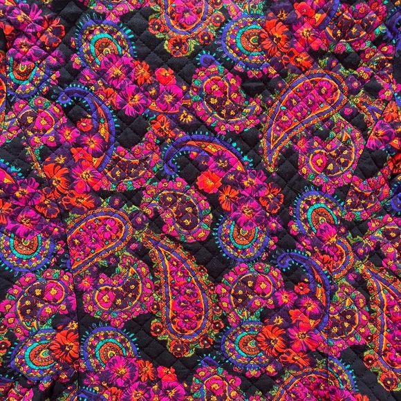4. Vintage Leslie Faye Vibrant Quilted Paisley Button-Up Jacket Sz M - Picture 9 of 12